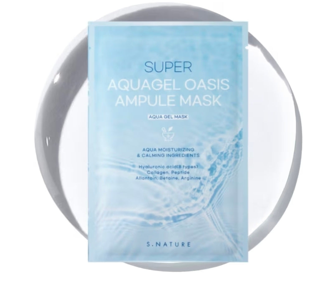 Mascarilla en ampolla Super Aquagel Oasis de S. Nature: hidratante, calmante y antiimperfecciones, con ácido hialurónico y alantoína.