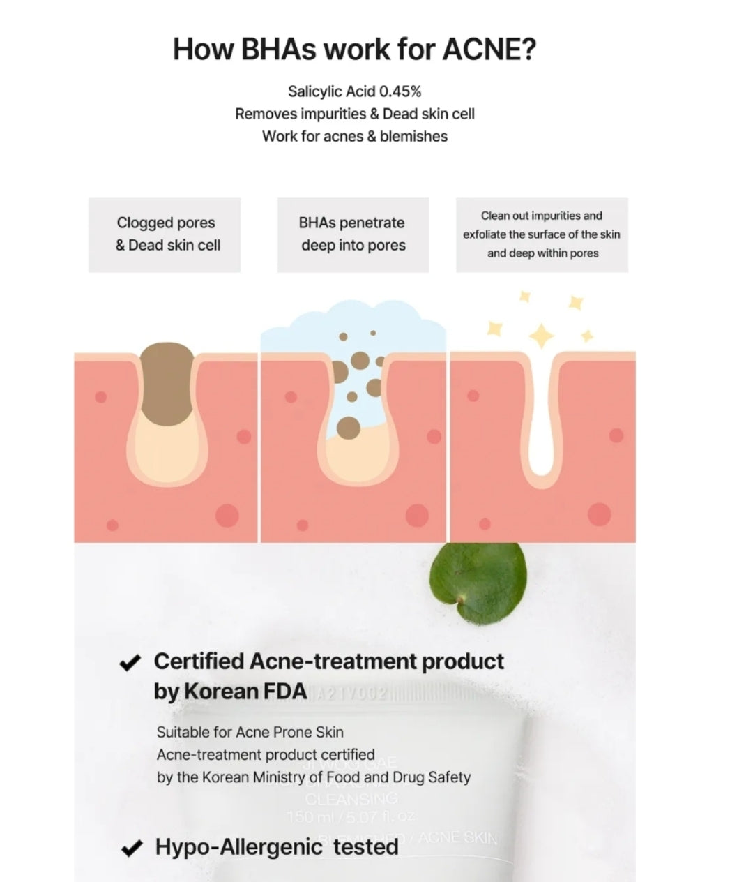 Celimax Ji Woo Gae Cica BHA Acne Foam Cleansing - Formulated to target acne and soothe skin irritation without stripping the skin of its natural moisture