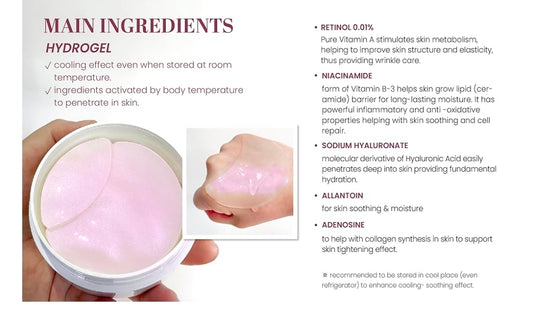 K-SECRET Retinol Advanced Regenerating Eye Gel Patches -  Under Eye Masks for Anti-Wrinkles, Anti-Aging, Dark Circles, Puffiness