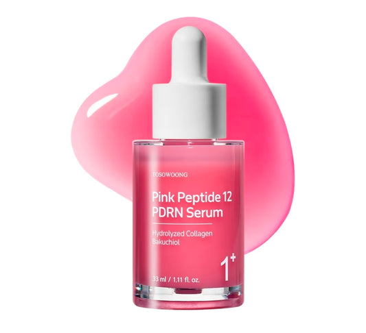 TOSOWOONG Pink Peptide 12 PDRN Serum - With Salmon DNA PDRN 10,320ppm, 12 Peptides, Niacinamide, Skin glow, Hydrating, Moisturizing, Firming, Uneven Skin Tone
