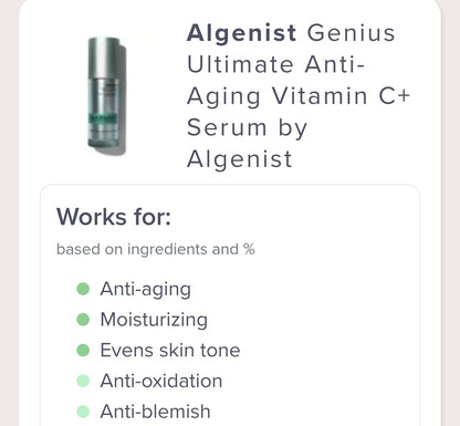 Algenist GENIUS Ultimate Anti-Aging Vitamin C+ - Líneas finas, manchas de la edad y decoloración para revelar un tono de piel más brillante, radiante y uniforme 