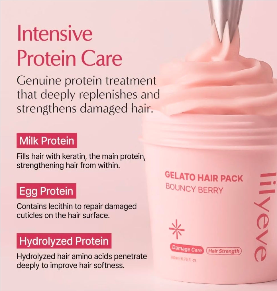 Mascarilla capilar de banana sedosa lilyeve Gelato - Proteína de leche, 6.76 oz
La proteína de leche y huevo repara profundamente el cabello seco y dañado, una mascarilla acondicionadora profunda de enjuague, cuidado capilar coreano