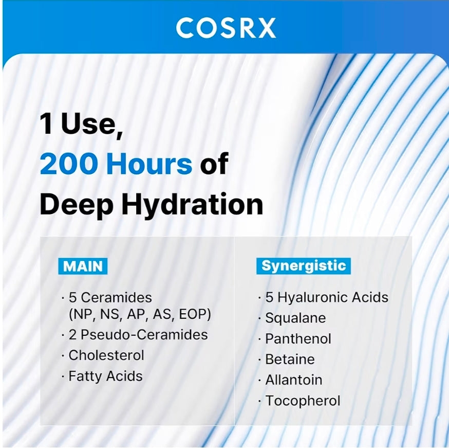COSRX Ceramide Skin Barrier Moisturizer - for Face with 7 Ceramides, Hyaluronic Acid & Panthenol for All Skin Types