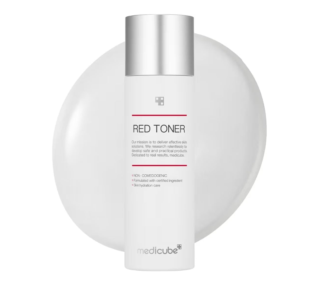 Medicube Red Toner 2.0 - Low-irritating Formula for Acne-Prone Skin, Soothing and Relieving, Formulated with BHA, Niacinamide & Adenosine, Non-comedogenic