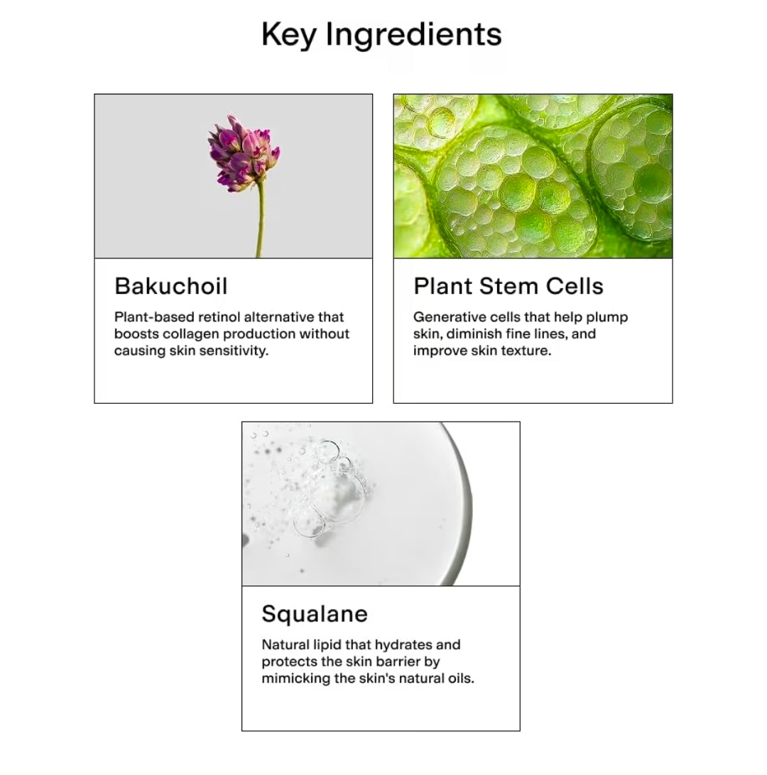 Crema de células madre CLEARSTEM HYDRAGLOW - Bakuchiol + Escualeno - Antiedad, hidratante, revitalizante, nutritiva, rejuvenecedora, piel radiante, tratamiento de líneas de expresión, sin gluten ni disruptores hormonales.