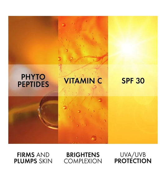 Vichy LiftActiv Peptide-C Face Sunscreen Moisturizer with SPF 30 - Anti Aging Face Cream with Peptides & Vitamin C, Skin Brightening for Dark Spots and Age Spots, Moisturizing Sun Protection