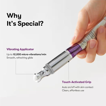 VT COSMETICS Reedle Shot Firming Eye Cream -  9-Peptide Complex, Bakuchiol & Hyaluronic Acid, Vibrating Metal Applicator for Puffiness, Fine Lines & Wrinkles