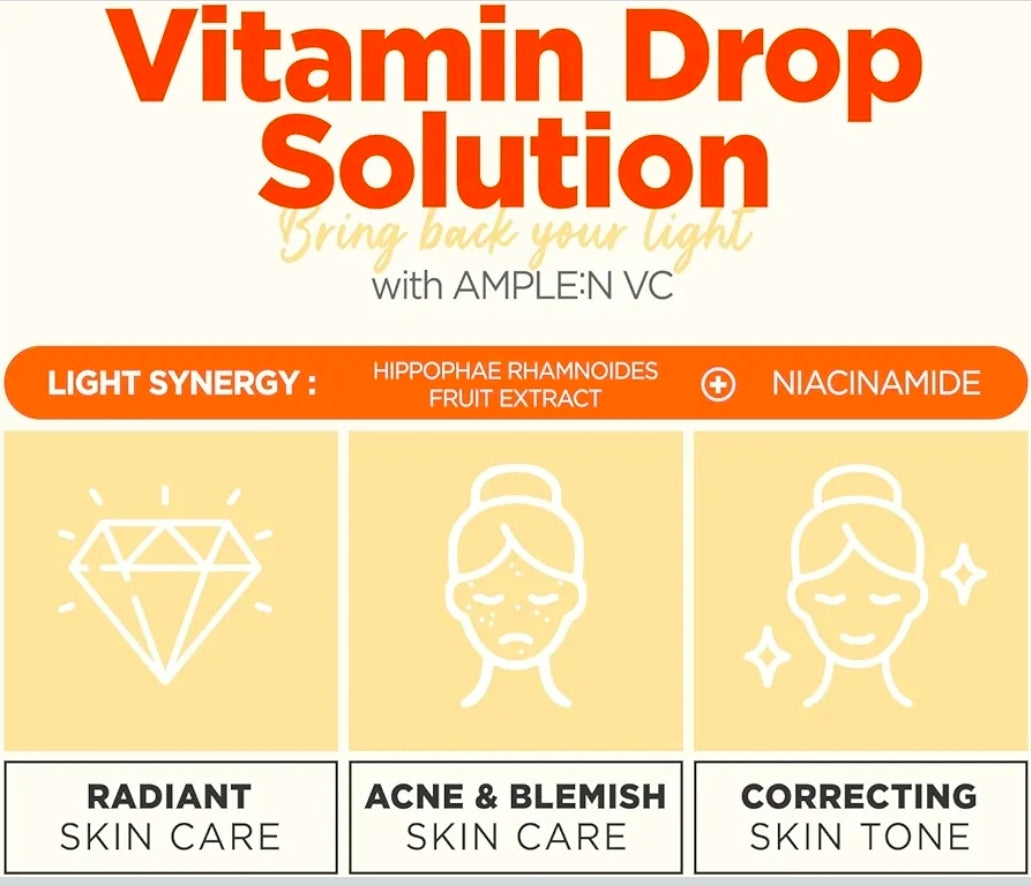 AMPLE:N VC Shot Serum - Suero facial antiedad con vitamina C - Uniformiza la pigmentación y las manchas de la edad - Vitamina C para eliminar el daño solar y reducir las arrugas