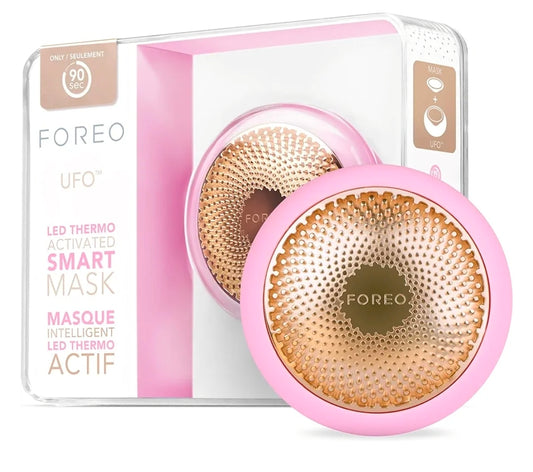 Dispositivo inteligente Foreo UFO para el tratamiento con mascarilla: mascarilla facial en 90 segundos. Combina un tratamiento avanzado con termoterapia, llanto y luz LED, Bluetooth.