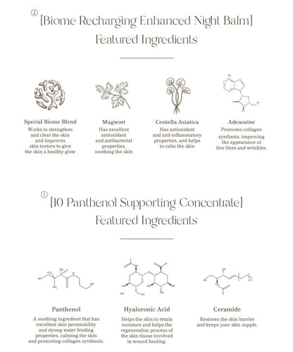 AXIS-Y Biome Recharging Night Renewal Set - Overnight Solution Care Set Skin Barrier Cream with Panthenol Concentrate - Korean Skincare for All Skin Types (2.7 & 0.27 fl. oz.)