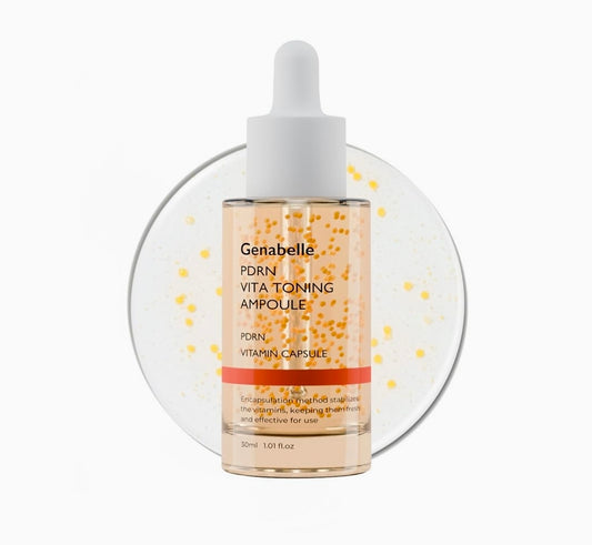 Genabelle PDRN Vita Toning Ampoule - Lightweight Glass Skin & Toning Ampoule with Vitamin B, C, E, PDRN, Serum for Blemishes, Fine Lines and Rough Skin Texture