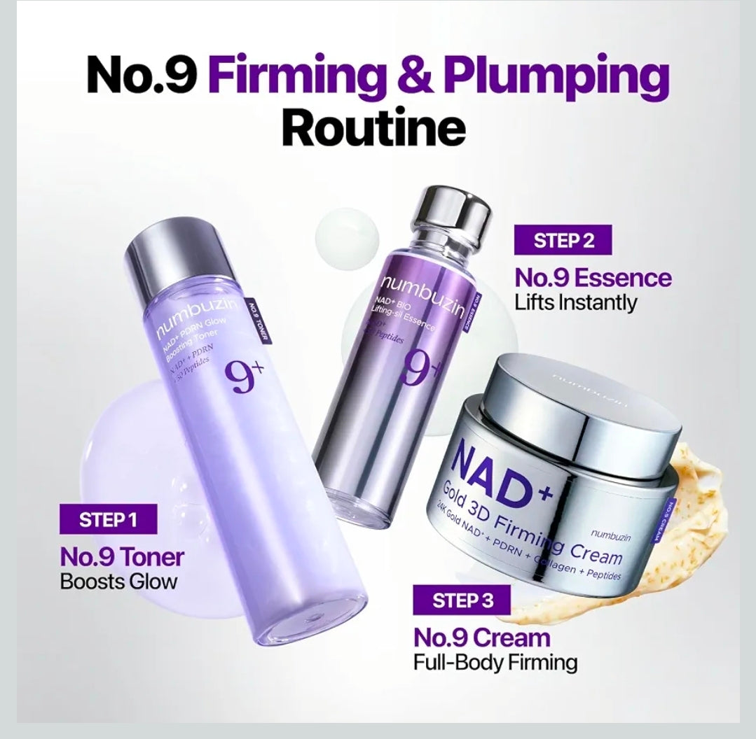 numbuzin No.9 NAD+ GOLD 3D Firming Cream 50ml - 
4% Gold NAD, Peptides & Salmon DNA, Skin Lifting, from Head to Toe, Firming Care Everywhere, for Sagging Skin & Crepey Skin