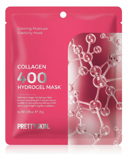PRETTYSKIN Collagen 400 Hydrogel Mask – 400 Dalton Collagen + Panthenol Overnight Moisture & Firmness Support for Dry, Tired Skin - 1 Mask