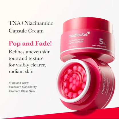 medicube TXA+Niacinamide Capsule Cream | Dual Radiance Moisturizer, Ideal for Use After Spot Care | For Uneven Skin Tone, Texture & Hydration | 99% Pure Tranexamic Acid