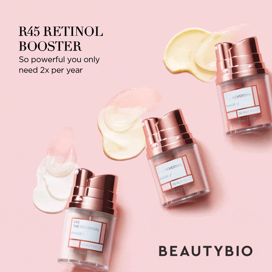 BeautyBio R45 The Reversal - Retinol Anti-Aging Treatment Set - 45 Days Multi-Phase Retinol Treatment - Skin Cell Turnover - Tightening, brightening and smoothing patented 3-phase retinol booster treament