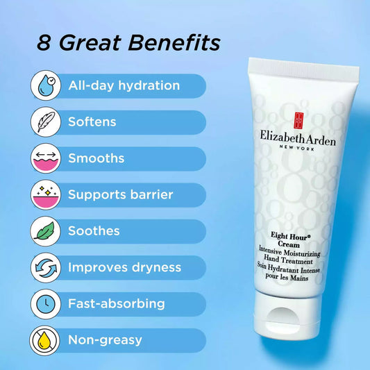 Elizabeth Arden Eight Hour Cream Tratamiento hidratante intensivo para manos: crema de manos galardonada que hidrata hasta ocho horas 6.7 oz