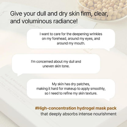 Mixsoon Bean Collagen Hydrogel Mask - Plant-Based Nutrition, Radiance, Hydration All-In-One Firming, Absorbing Over Time Korean Bean Essence Korean Collagen Mask - 1 Mask