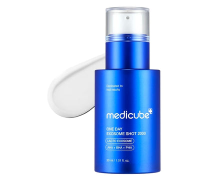medicube Exosome Shot Zero 2,000 PPM Spicule Facial Serum, Liquid Skin Booster Serum, Exosome, AHA+BHA+PHA, Pore Care, Dead Skin Cells, Skin Texture