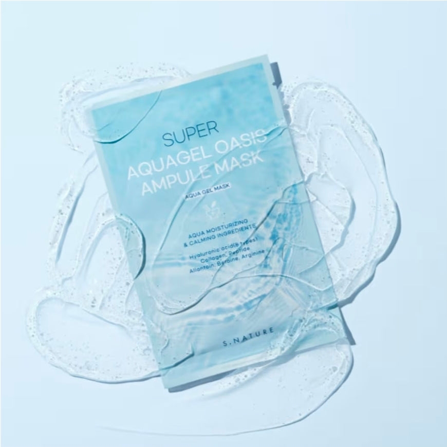 Mascarilla en ampolla Super Aquagel Oasis de S. Nature: hidratante, calmante y antiimperfecciones, con ácido hialurónico y alantoína.