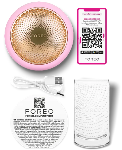 Foreo UFO 2 - Swedish Beauty Tech Power Mask - Supercharged LED Cooling/Warming 1 min Face Treatment - Microcurrent Face Moisturizer - Dark Spot & Acne Scar Treatment for Face - Anti Aging – Nourishing - Pearl Pink