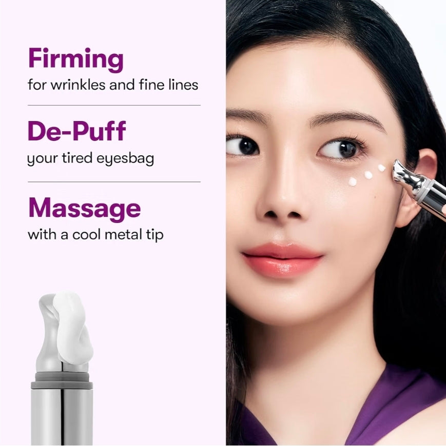 VT COSMETICS Reedle Shot Firming Eye Cream -  9-Peptide Complex, Bakuchiol & Hyaluronic Acid, Vibrating Metal Applicator for Puffiness, Fine Lines & Wrinkles