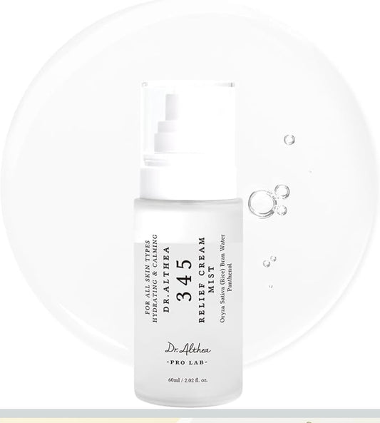 Dr.Althea 345 Relief Cream Mist - Bruma hidratante facial con extracto de arroz, cuidado calmante para piel sensible, vegana