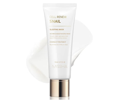 MISSHA Cell Renew Snail Sleeping Mask - Overnight Face Mask with Snail Slime Extract for Acne Scars, Wrinkles, Redness & Dull Skin