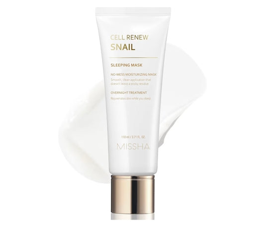 MISSHA Cell Renew Snail Sleeping Mask - Overnight Face Mask with Snail Slime Extract for Acne Scars, Wrinkles, Redness & Dull Skin