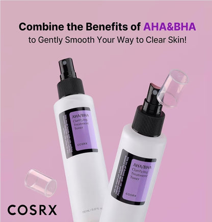 COSRX AHA/BHA Clarifying Treatment Toner - Facial Exfoliating Spray for Whiteheads, Pores, & Uneven Skin