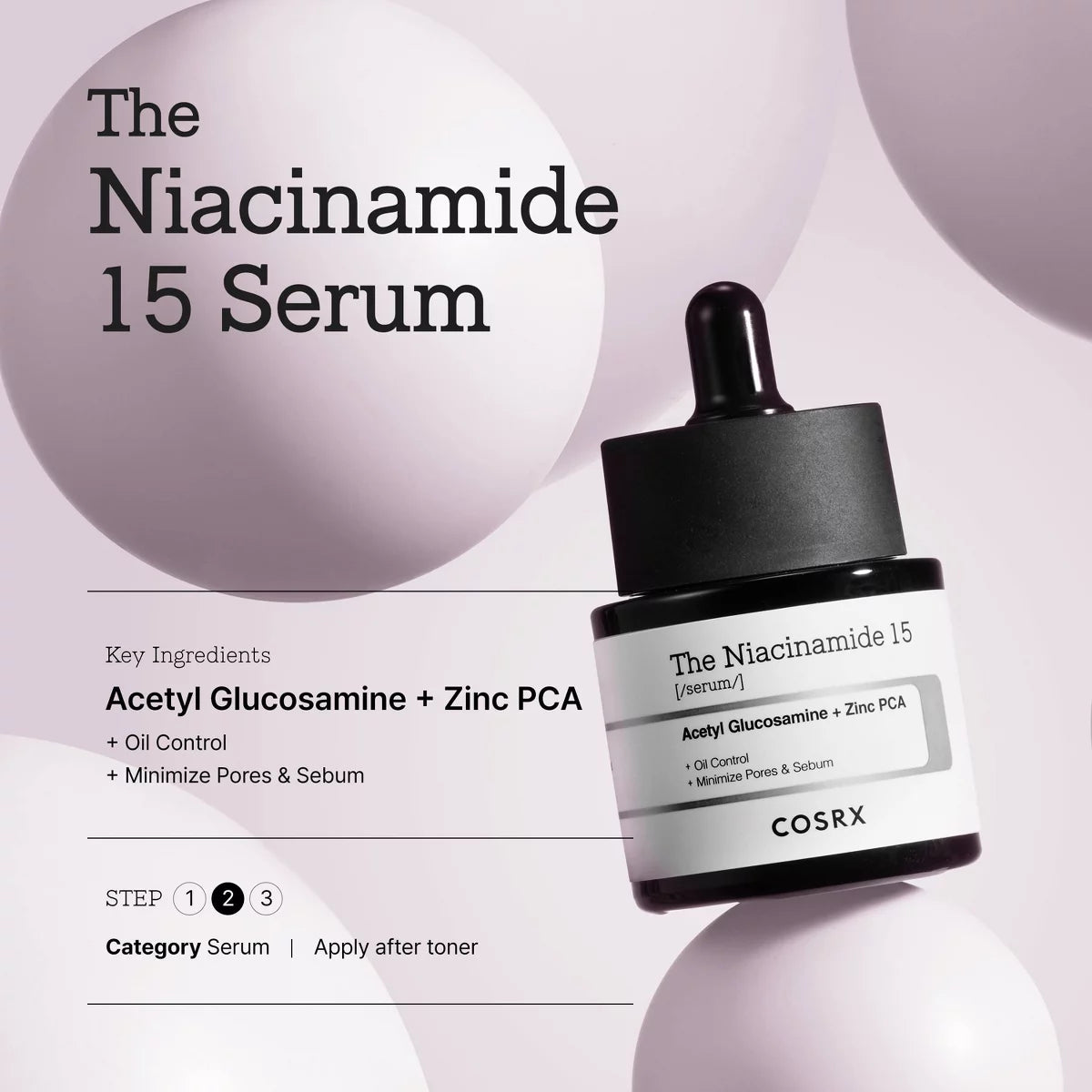 COSRX The Niacinamide 15 Face Serum: para poros dilatados, textura áspera de la piel, control del acné, hiperpigmentación