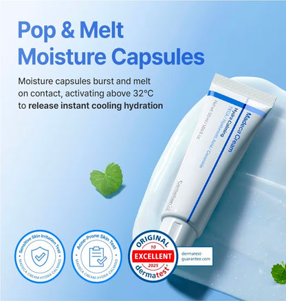 CENTELLIAN24 MADECA CREAM HYDRA CALMING – Cooling hydrating face cream designed to soothe irritation, control excess sebum, strengthen the skin barrier, and provide heat reactive calming moisture for sensitive and acne prone skin