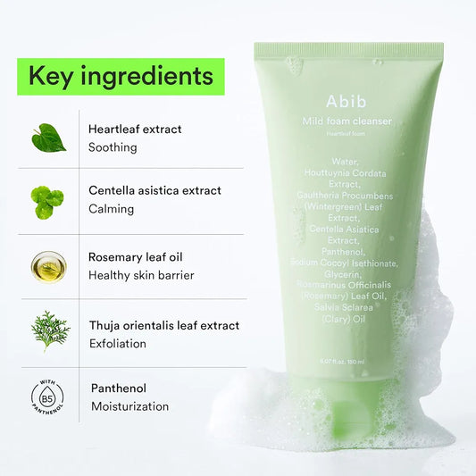Abib Mild Foam Cleanser Heartleaf Foam