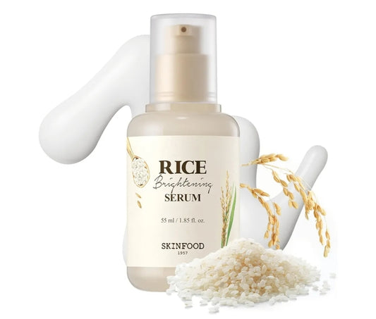 Skinfood Rice Brightening Serum -  For Glow Glass Skin, Fermented Natural Rice Water Milk, Pore Minimizing, Deep Hydrating, Dark Spot Correcting