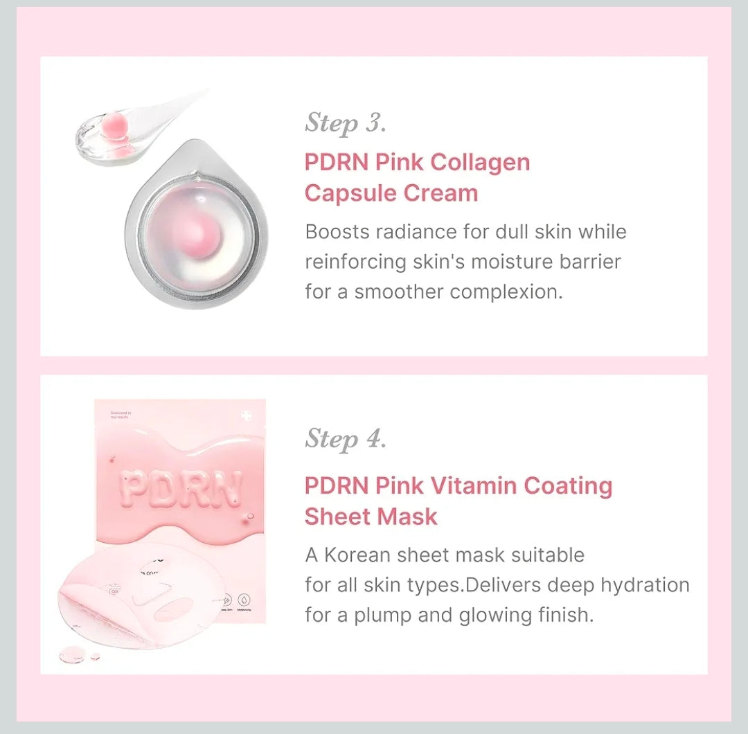 Kit de prueba Salmon DNA PDRN de medicube - Mini set de cuidado de la piel Glass Glow con tónico, suero y mascarilla hidratante, reafirmante y humectante.