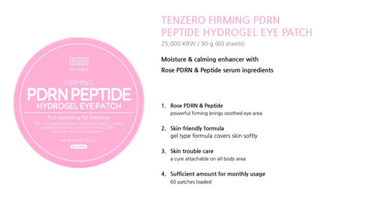 Parche ocular de hidrogel peptídico reafirmante Tenzero PDRN - 60 parches