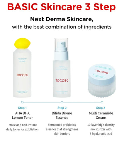 TOCOBO AHA BHA Lemon Toner - Vitamin C and Lemon Extract, AHA, BHA, Calming and Soothing Moisturizer Natural Ingredients, Vegan Toner, Cruelty Free