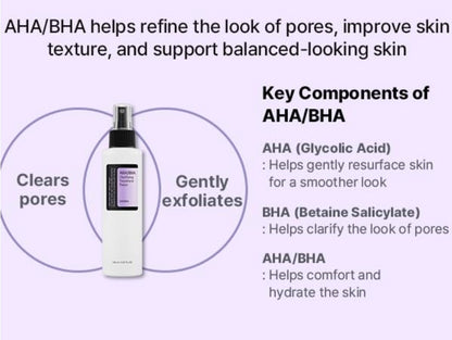 COSRX AHA/BHA Clarifying Treatment Toner - Facial Exfoliating Spray for Whiteheads, Pores, & Uneven Skin