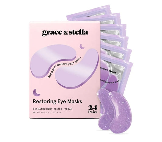 Grace & Stella Retinol Under Eye Patches - Gel Eye Mask with Hyaluronic Acid - For Puffiness, Brightening, Rejuvenating, Dark Circles, Hydrating, Moisturizing - 1 Pair