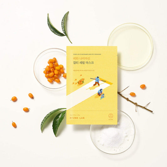 Round Lab Vita Niacinamide Dark Spot Serum Mask - infused with a potent blend of niacinamide and vitamins to target dark spots - 1 Mask