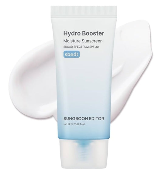 SUNGBOON EDITOR Hydro Booster Sunscreen - SPF 30, Non-Greasy, Lightweight, Hydrating Korean Sunscreen for Face with No White Cast