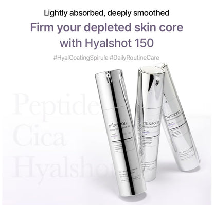Mixsoon Peptide Cica Hyalshot 150 - Suero en ampolla reafirmante, calmante e hidratante, fórmula ligera para una piel radiante y equilibrada, 50 ml
