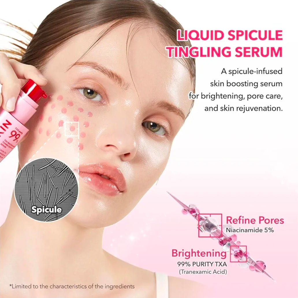 APRILSKIN TXA Niacinamide Toning Shot 99 Spicule Serum - Suero potenciador de la piel para iluminar y cuidar los poros, 99 % de ácido tranexámico de alta pureza 3 % + niacinamida 5 %