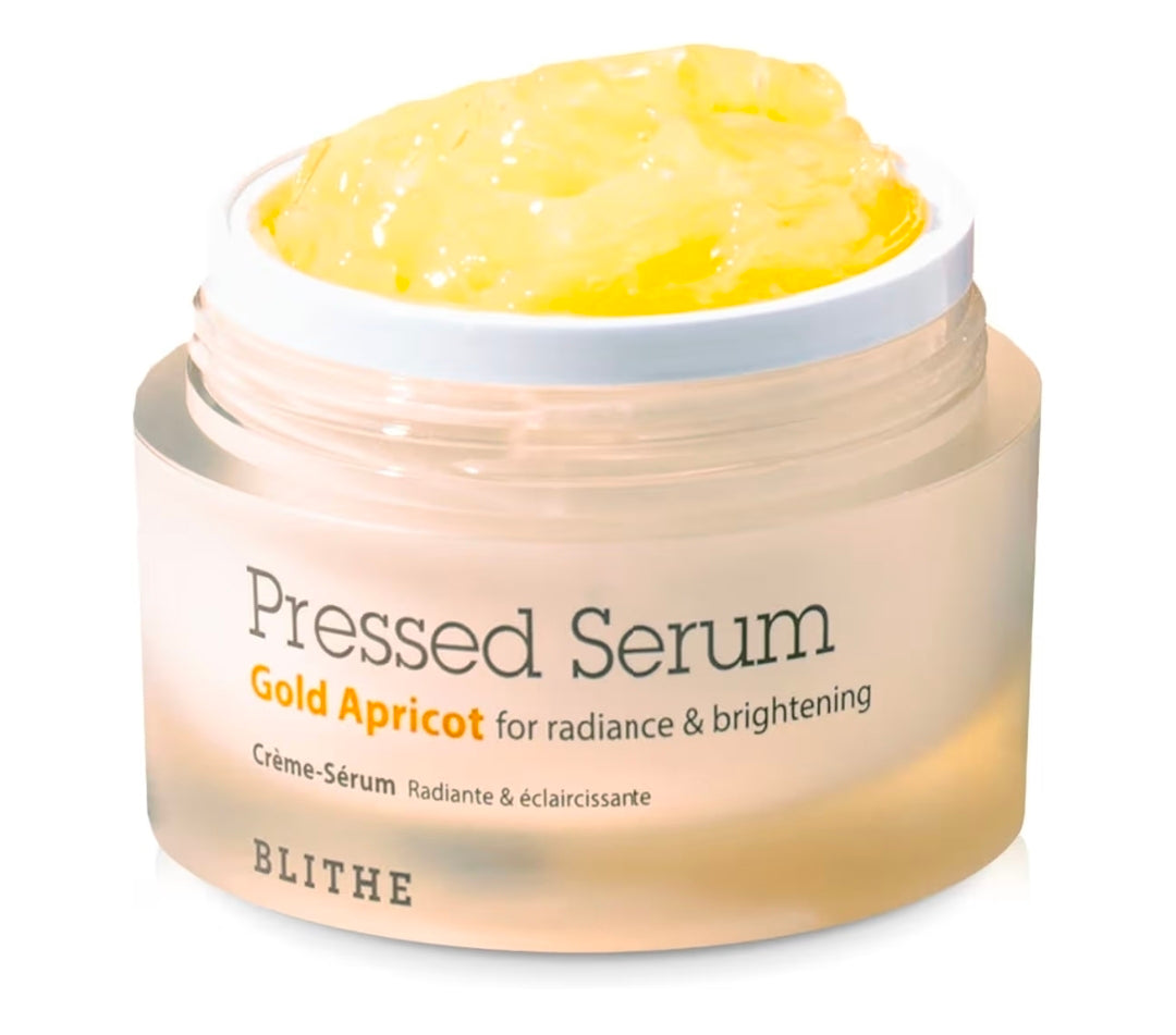 Blithe Pressed Serum Gold Apricot – Serum+Moisturizer 2 in 1, Niacinamide, Illuminating, glow, radiance, tone balancing, hydrating, reduce appearance of dark spots, rich nourishment