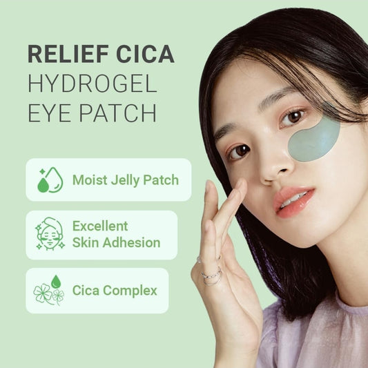 TENZERO Relief Cica Hydrogel Eye Patch - Centella Treatments for Puffy Eye, Fine Lines, Soothing, Eye Puffiness Reducer, Hydrating Eye Pads, Korean - 30 Pairs