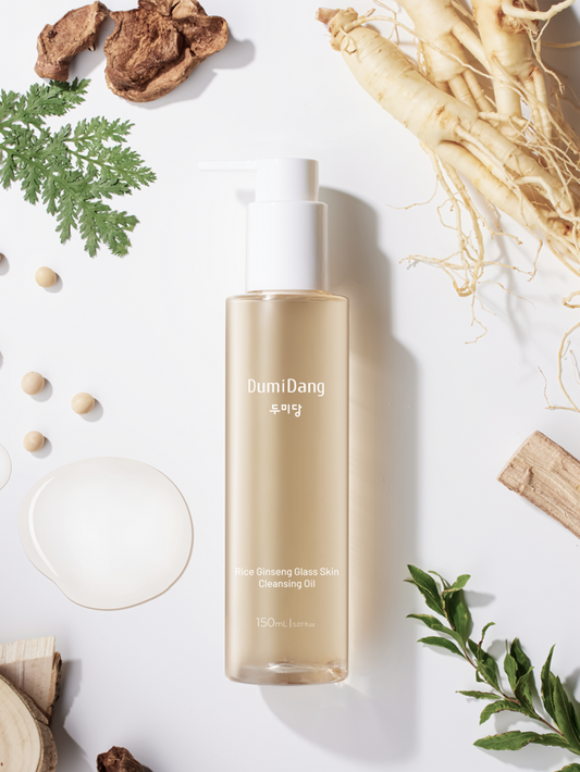 Dumidang Rice Ginseng Glass Skin Cleansing Oil - Sunflower Seed Oil. Rice Bran Oil,  Soybean Oil, and Jojoba Seed Oil helps to clear away dead skin cells and excess sebum