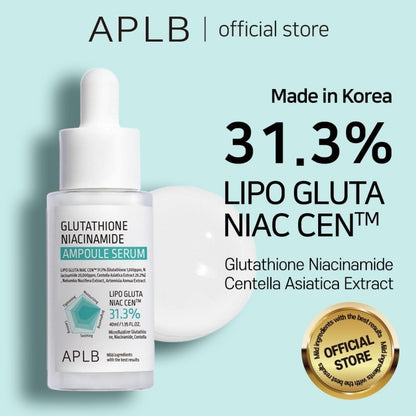 Suero en ampolla de glutatión y niacinamida APLB: hidratación duradera, mejora la elasticidad y la textura.