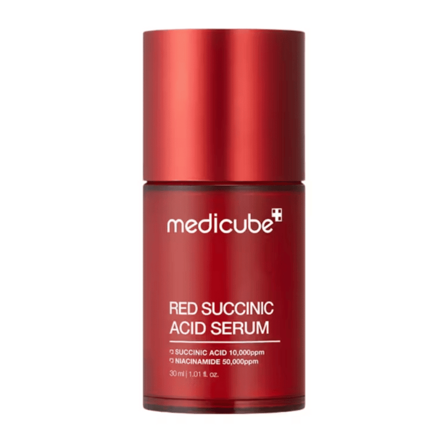 medicube Red Succinic Acid Serum - Exfoliating serum developed for acne-prone and unbalanced skin, with 5% niacinamide and 1% succinic acid, it helps reduce blemishes, uneven skin texture