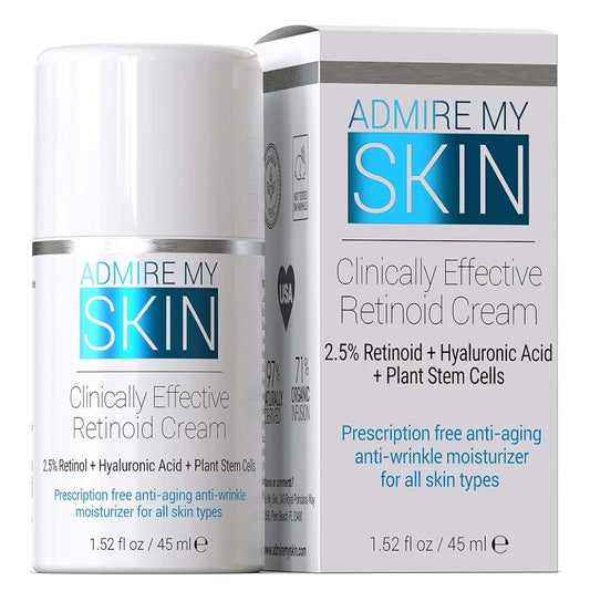 Admire My Skin Clinically Effective Retinoid Cream - Over The Counter Retinol - Anti Aging Retinol Cream Moisturizer, Eliminate Wrinkles