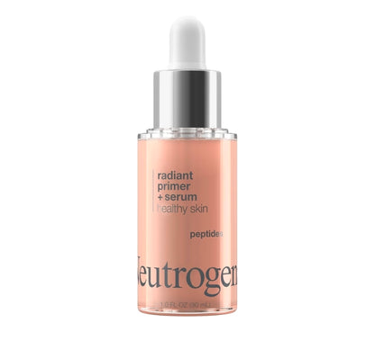 Neutrogena Healthy Skin Radiant Booster Primer & Serum - Skin-Evening Serum-to-Primer with Peptides & Pearl Pigments, Evens the Look of Skin's Tone & Smooths Texture,