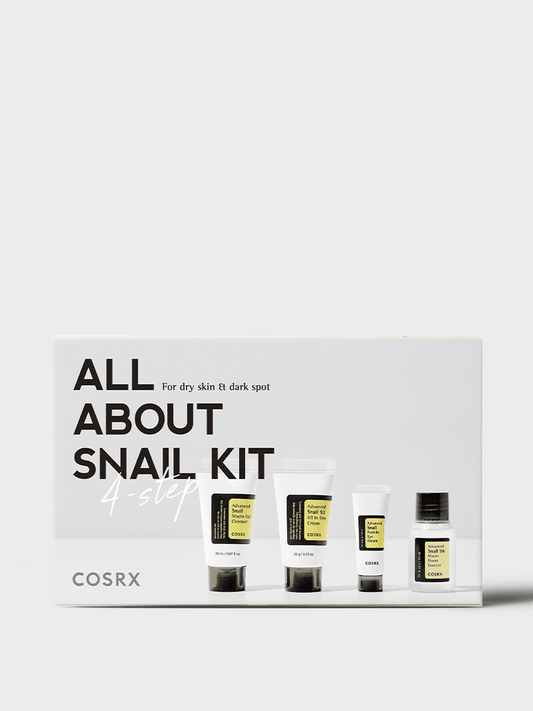COSRX All About Snail Kit - 4-Step Set - Skincare essentials with snail mucin for repairing, moisturizing & soothing + 1 COSRX Advanced Snail Mucin Mask - 5 Piece Set